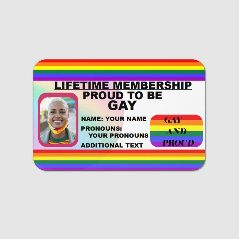 LGBTQ Gay ID Card Gay Pride Photo ID NS DESIGN