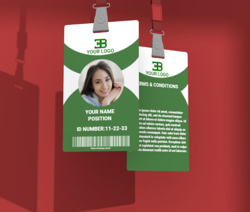 Employee custom ID badge with QR code, office badge, customized office id card