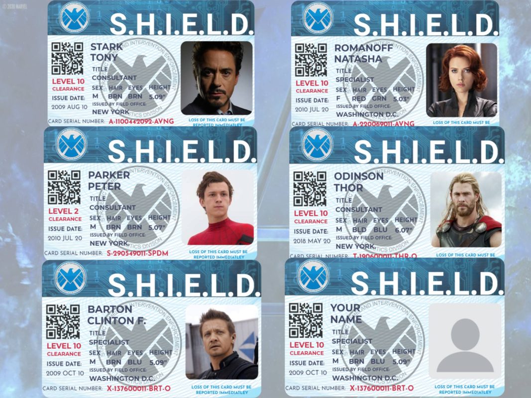 Avengers ID Badge  Marvel S.H.I.E.L.D. ID Card - NS DESIGN
