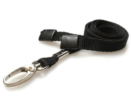 Plain Black Lanyards with Metal Lobster Clip - NS DESIGN