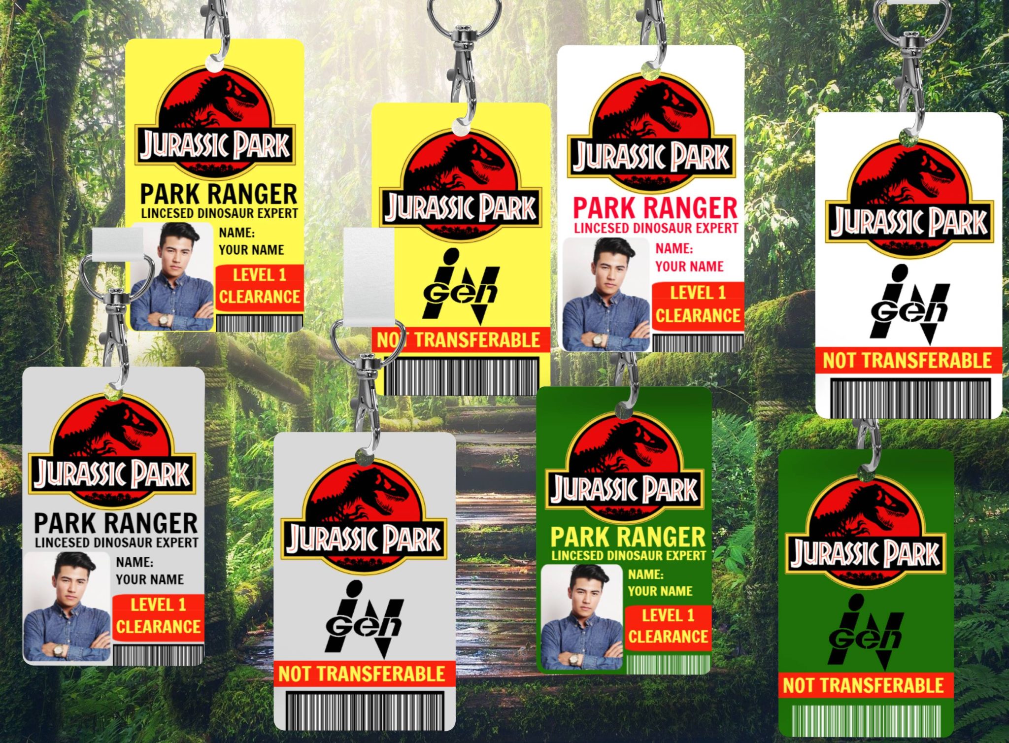 Personalized Jurassic Park Plastic ID - NS DESIGN
