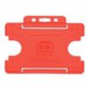 Red Single-Sided BIOBADGE Open Faced ID Card Holders - Landscape