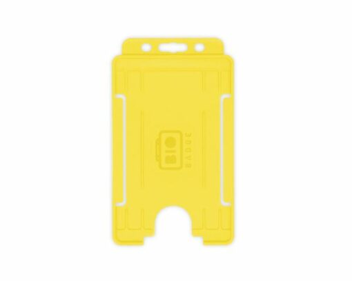 Yellow Single-Sided BIOBADGE Open Faced ID Card Holders - Portrait