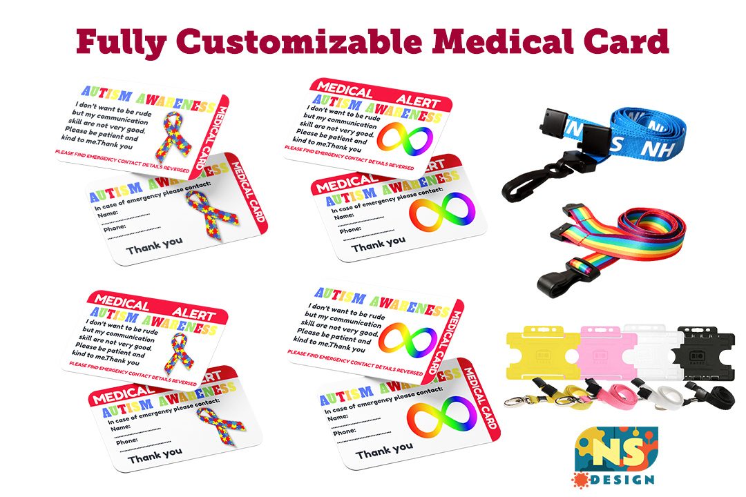 PVC Plastic FREE Design & Postage Personalised Disability Identity Card 
