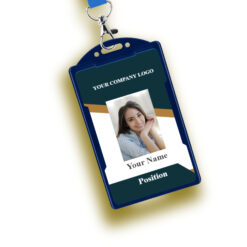 Personalized portrait ID card photo, logo, name and position