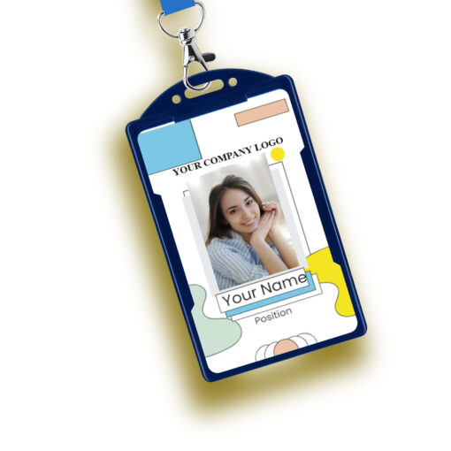 Personalized portrait ID card photo, logo, name and position