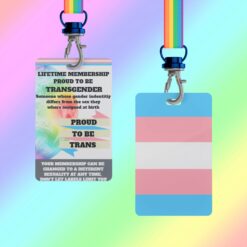 Transgender Pride Card Badge With Rainbow lanyard - LGBT Identity Card - LGBT gift