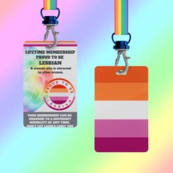 Lesbian Pride Card Badge With Rainbow lanyard - LGBT Identity Card - LGBT gift