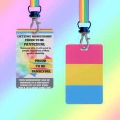 Pansexual Pride Card Badge With Rainbow lanyard - LGBT Identity Card - LGBT gift