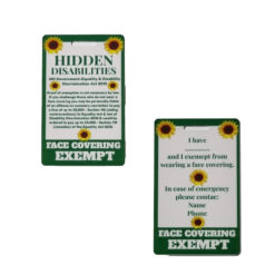 Face mask covering exemption card