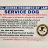 US Service Dog ID Information Card
