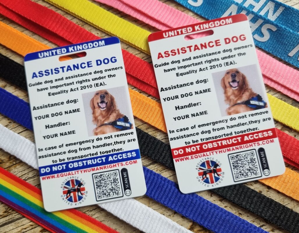 Personalized Blue Assistance Dog Card UK - NS DESIGN