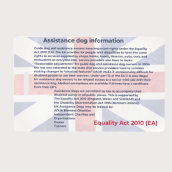 Blue assistance dog card