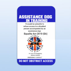 assistance dog in training law card