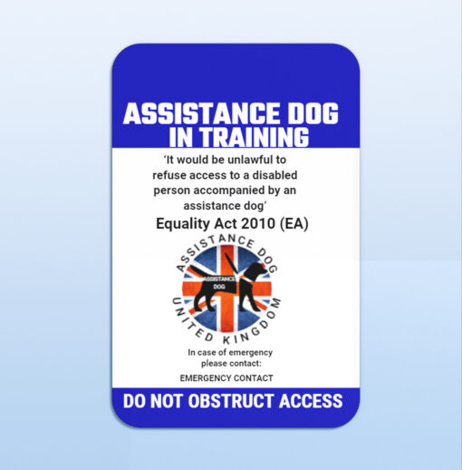 assistance dog in training law card