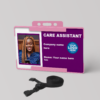 Care Assistant Photo ID Card Personalised ID for Care Workers with Lanyard C2
