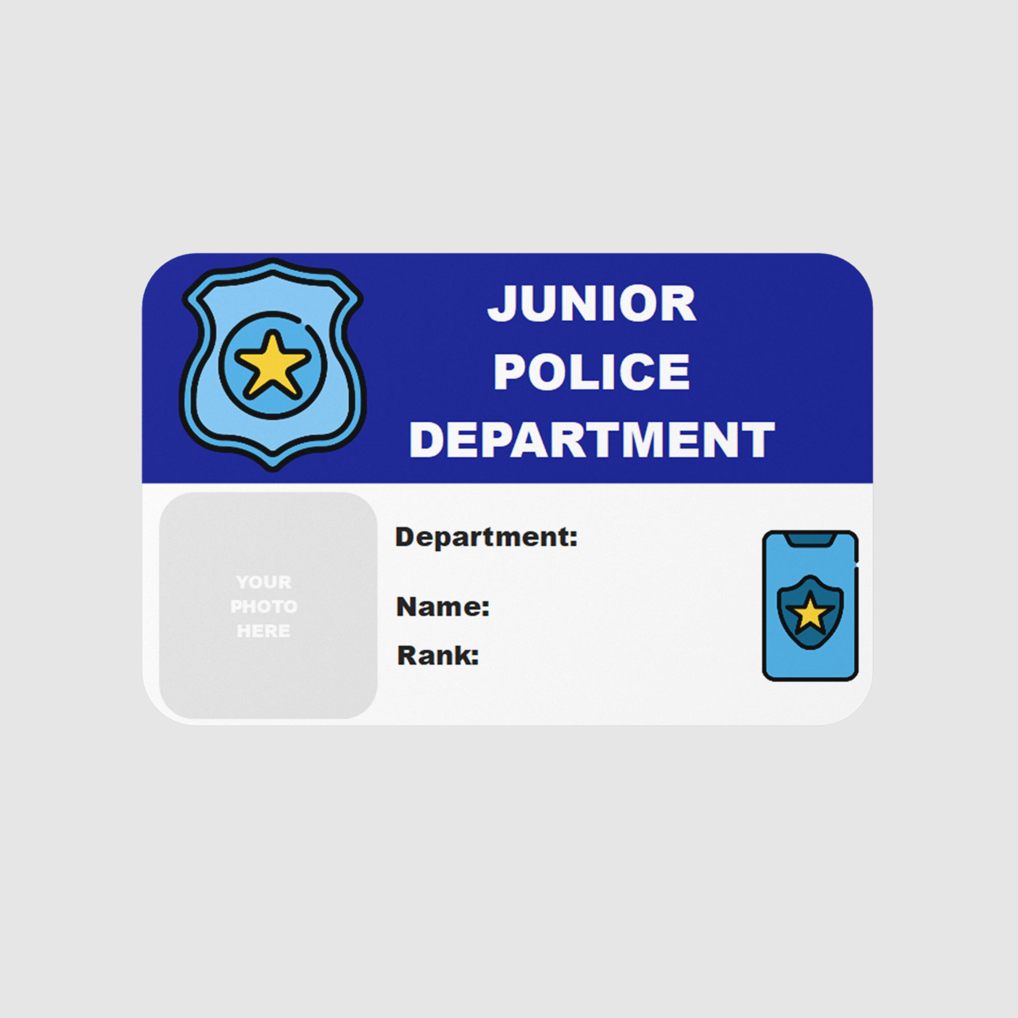 Police Pretend Play Children's Novelty ID Card & Lanyard PD1