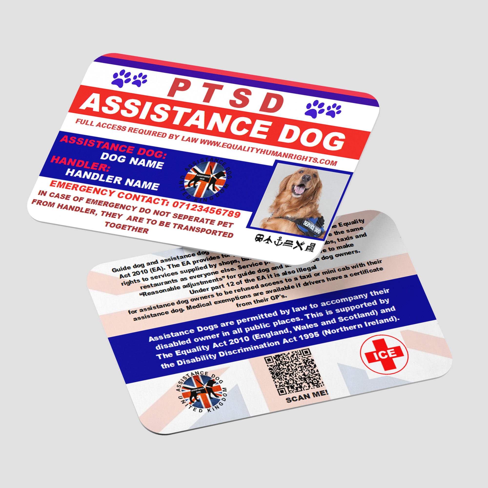 PTSD Assistance Dog Card AD11