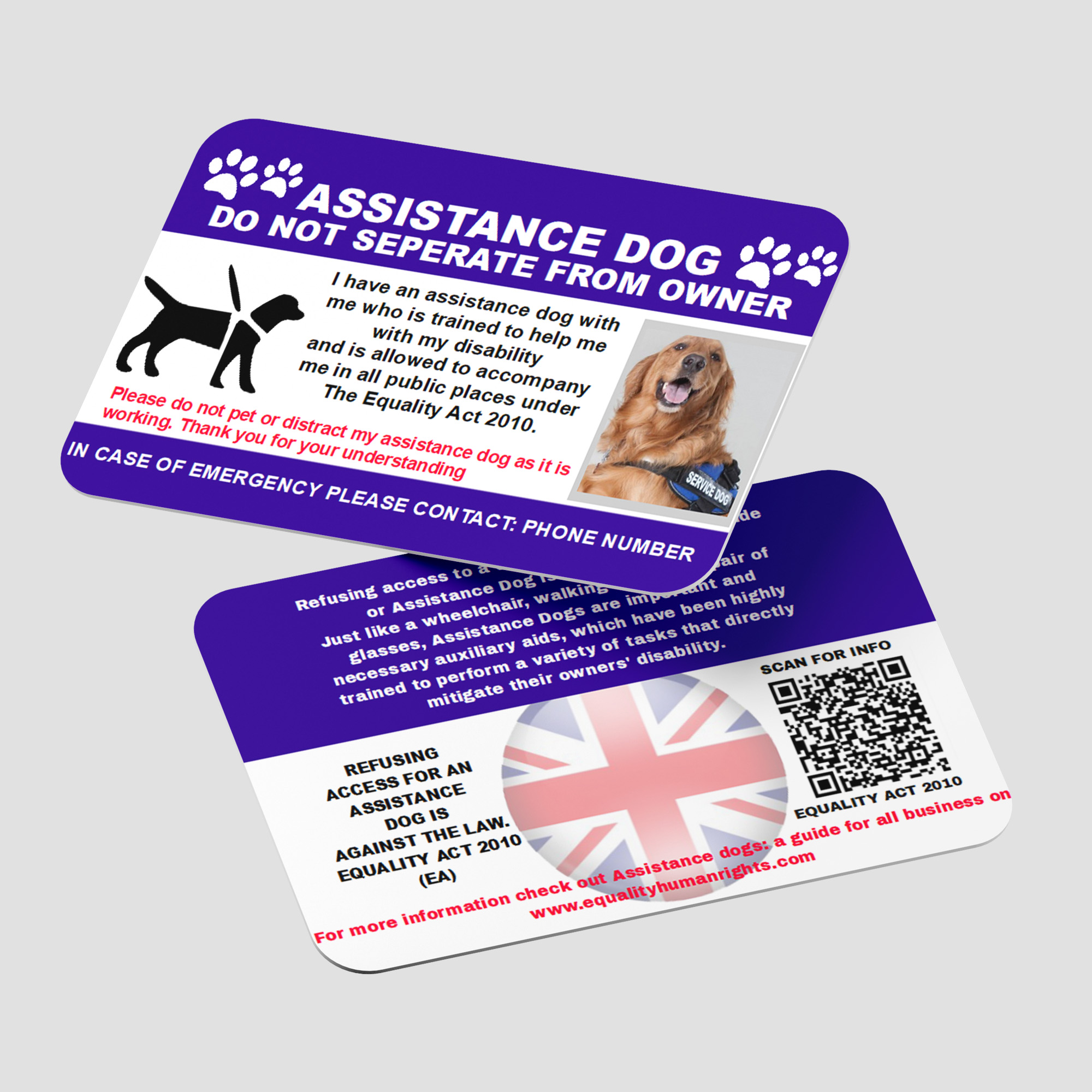 Assistance Dog UK Law Card AD7