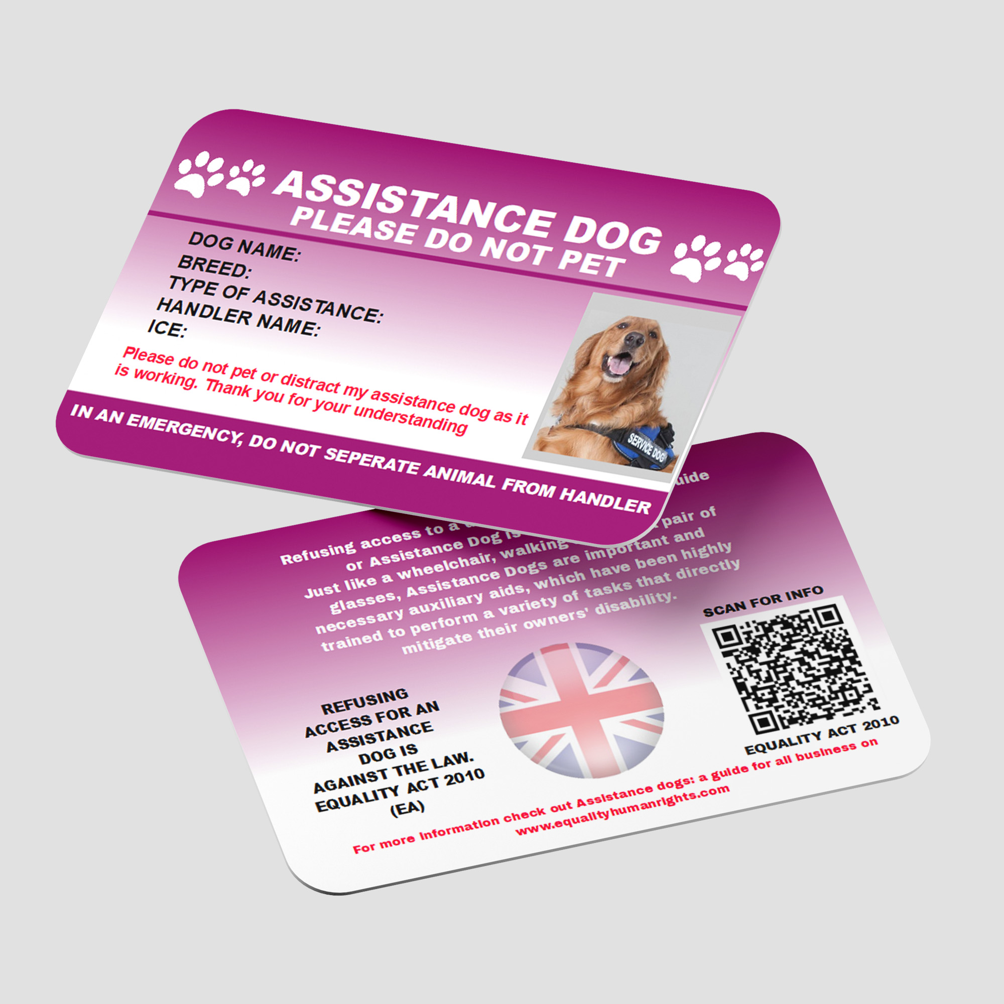 Assistance Dog ID Card AD8