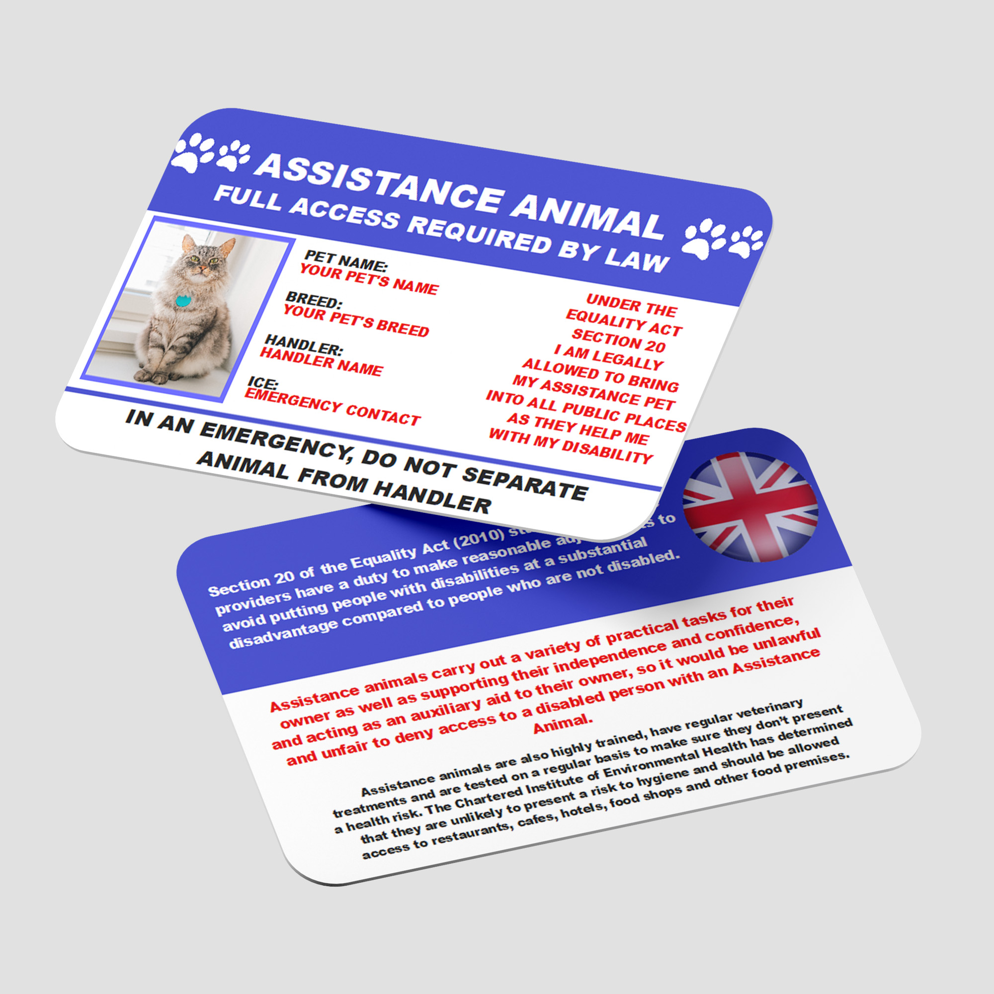 Assistance Animal Card