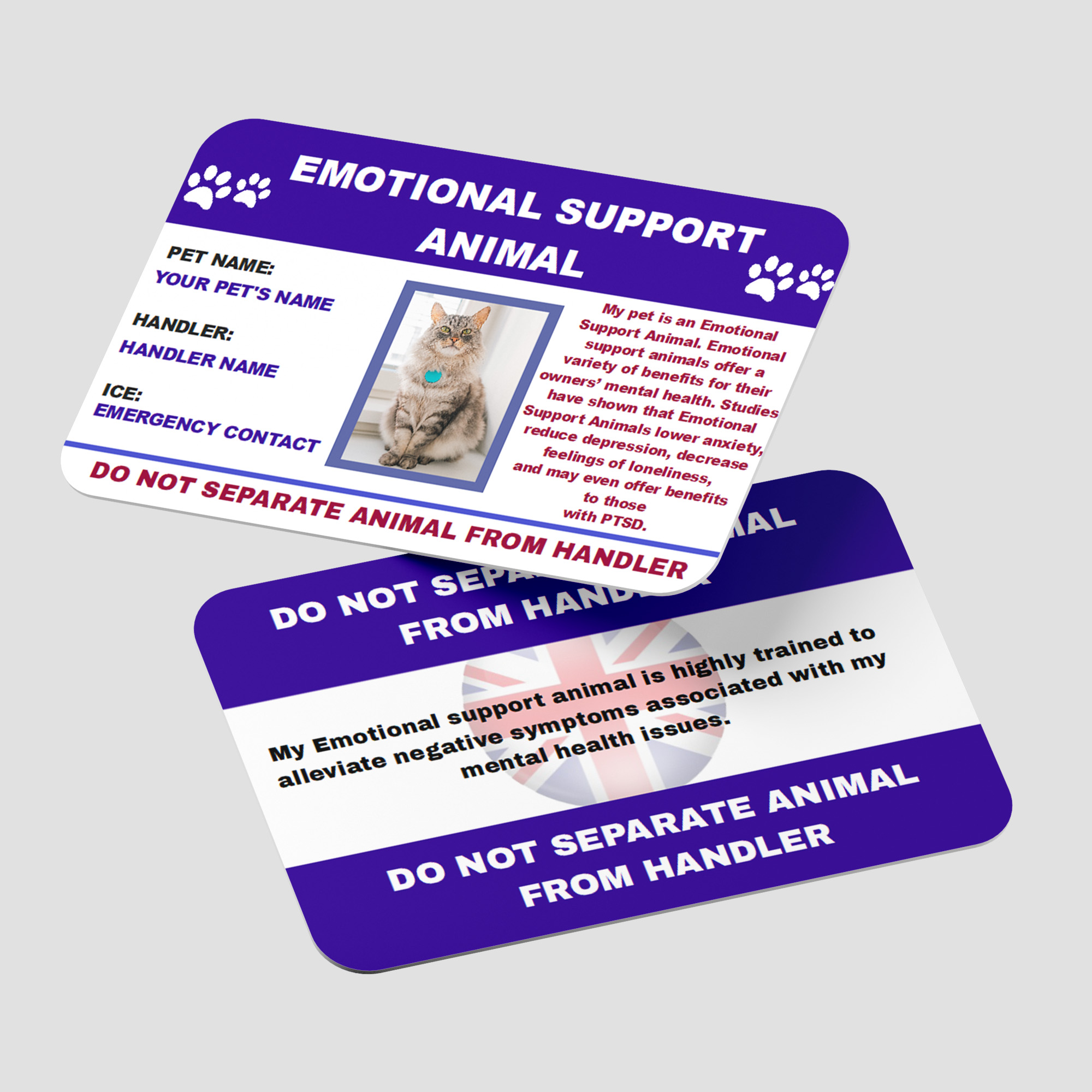 Emotional Support Pet ID Card AC3