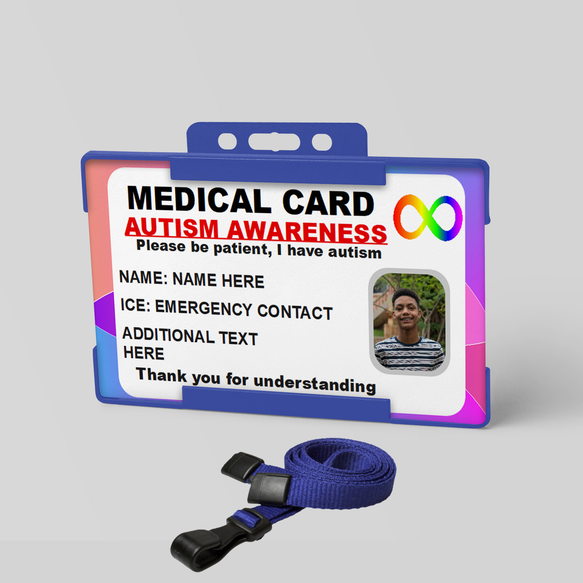 Autism ID Card - Personalized Autism Awareness Medical ID AS1