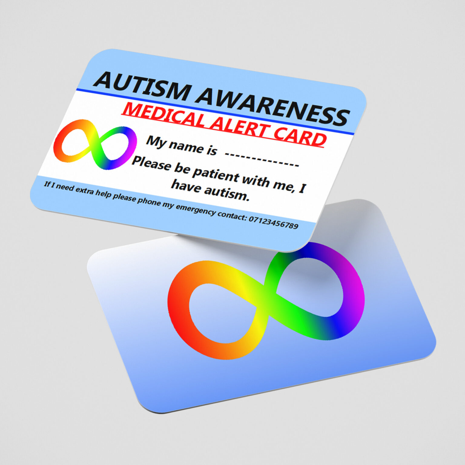 Autism Awareness Medical Card As2 Ns Design 9676