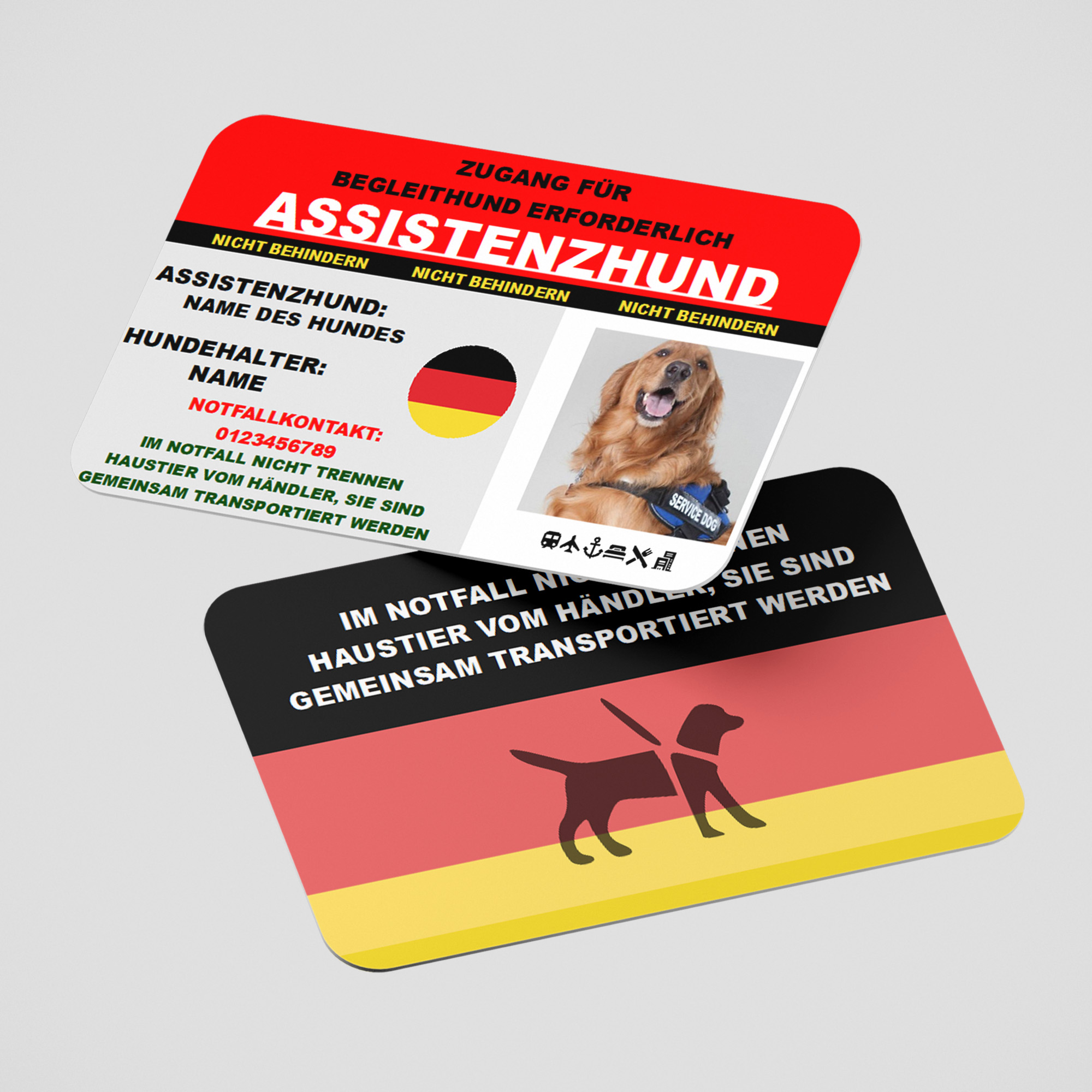 Assistance Dog Card - GERMAN - Assistenzhundekarte