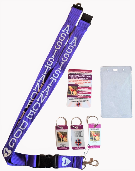 Personalized Assistance Dog Card Law card with Dog Tags and Assistance Dog Lanyard