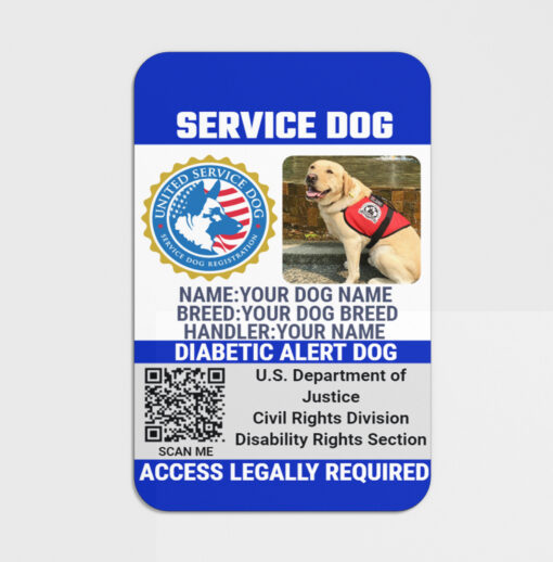 US service dog law card template