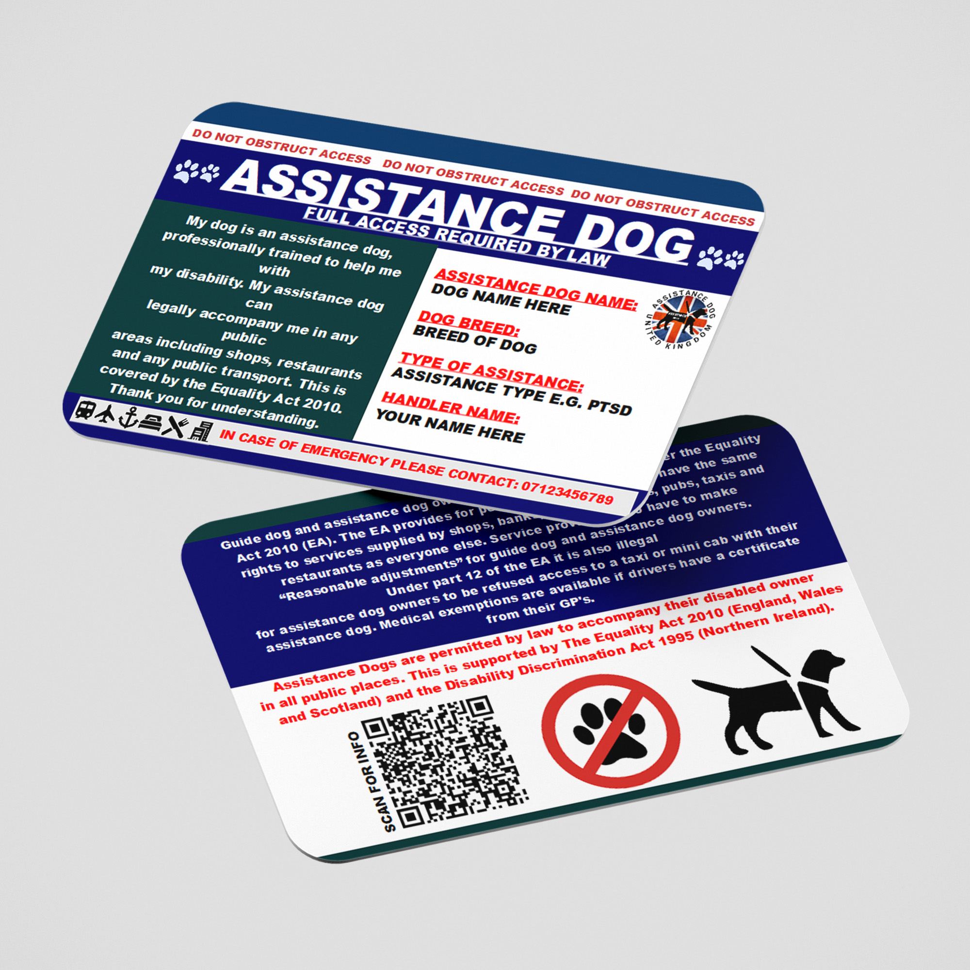 Assistance Dog Card AD30