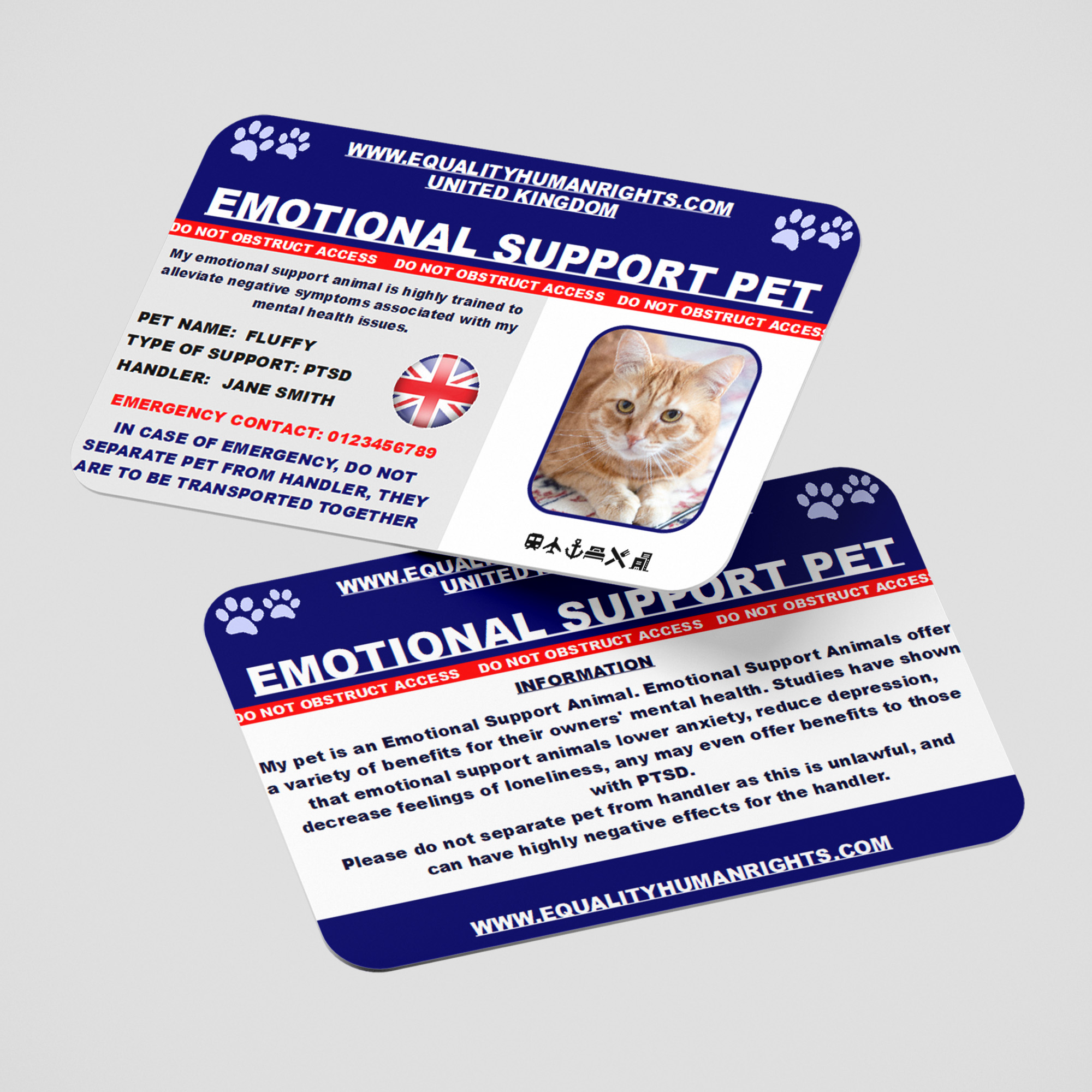 Emotional Support Pet ID Card AC6