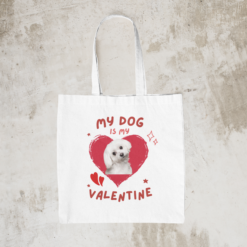 My Dog Is my Valentine Personalized Tote Bag With Personalized Assistance Dog Law Card and Assistance Dog Lanyard