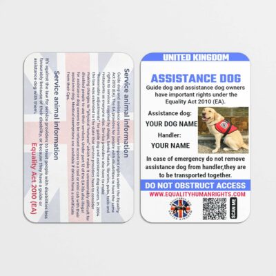 Learn how to get an assistance dog card to ensure smooth public access. Our customizable cards explain UK laws and include helpful QR codes. Order now!