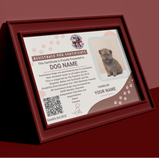 UK Assistance Dog Certificate