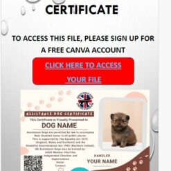 UK Assistance Dog Certificate