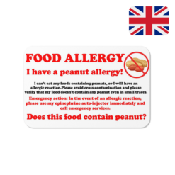 Multilingual Peanut Allergy Alert Card