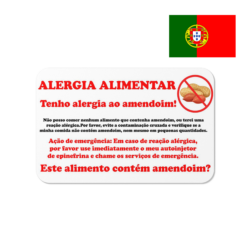 Portuguese Peanut Allergy Alert Card