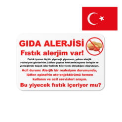 Turkish Peanut Allergy Alert Card