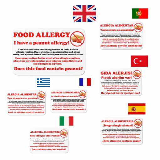 Multilingual Peanut Allergy Alert Card