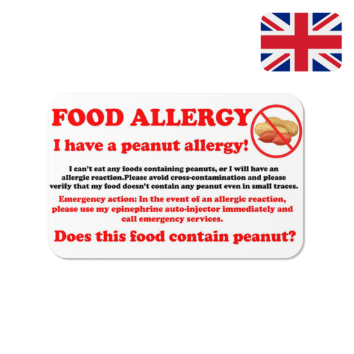 Multilingual Peanut Allergy Alert Card